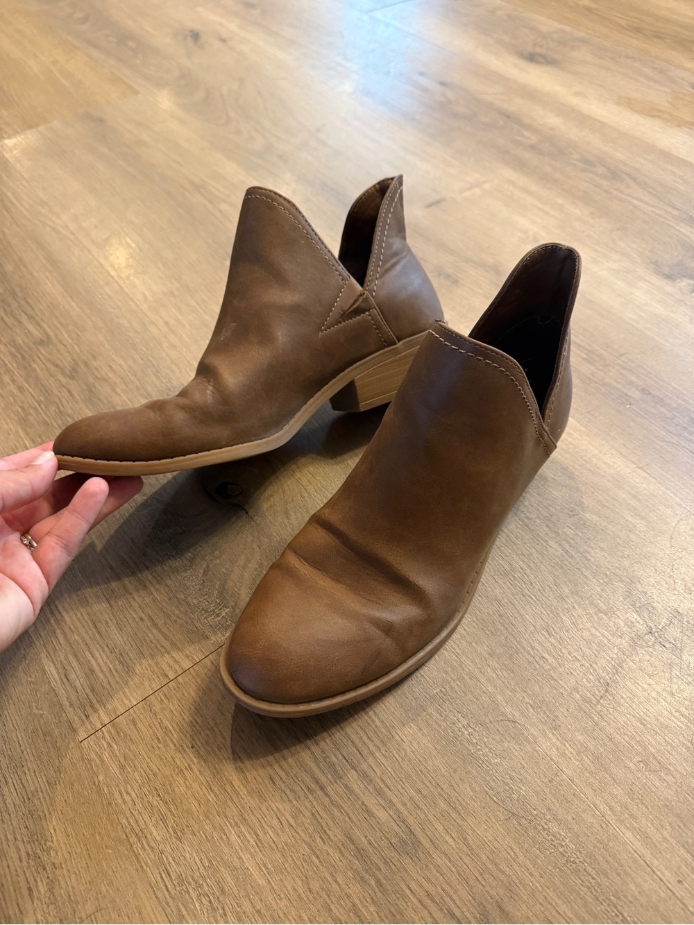 Target Women's Tan Brown Leather Ankle Booties